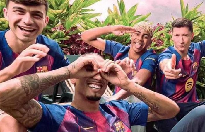 رياضة : برشلونة يكشف عن قميصه الجديد لموسم 2025-2026 (فيديو)