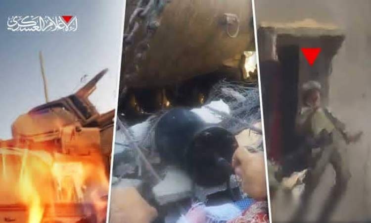 شاهد – مجاهدي حماس يستهدفون جنود وآليات العدو الصهيوني شرق مدينة غزة
