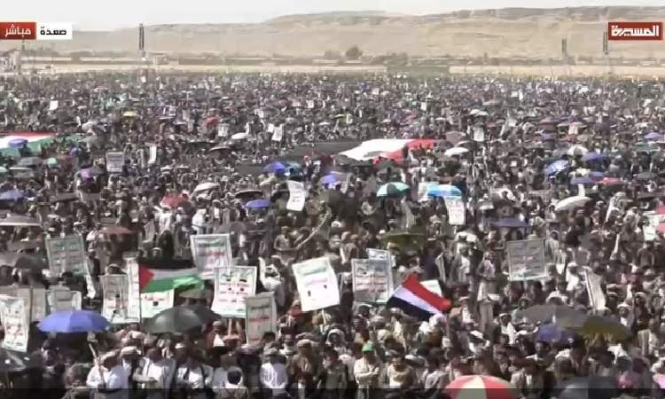 أبناء صعدة يحتشدون في 39 ساحة تنديداً باستباحة الكيان للأراضي العربية