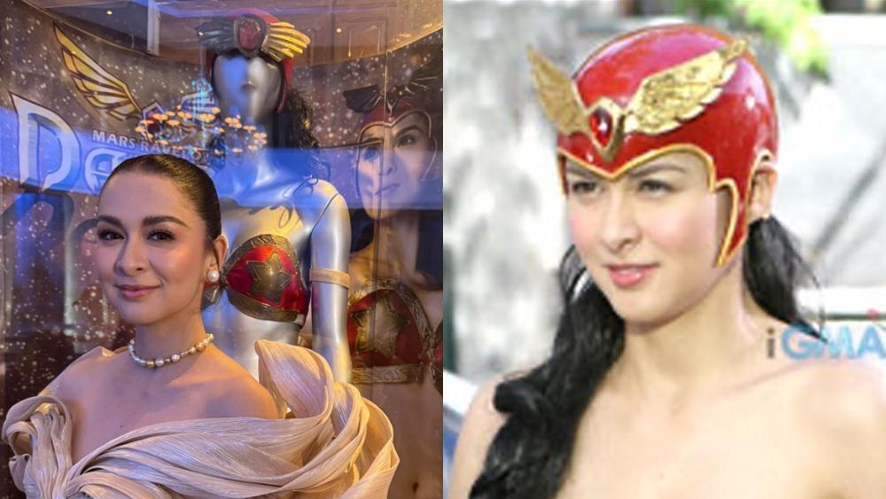 Marian Rivera poses beside her 'Darna' costume, an iconic role she played 15 years ago