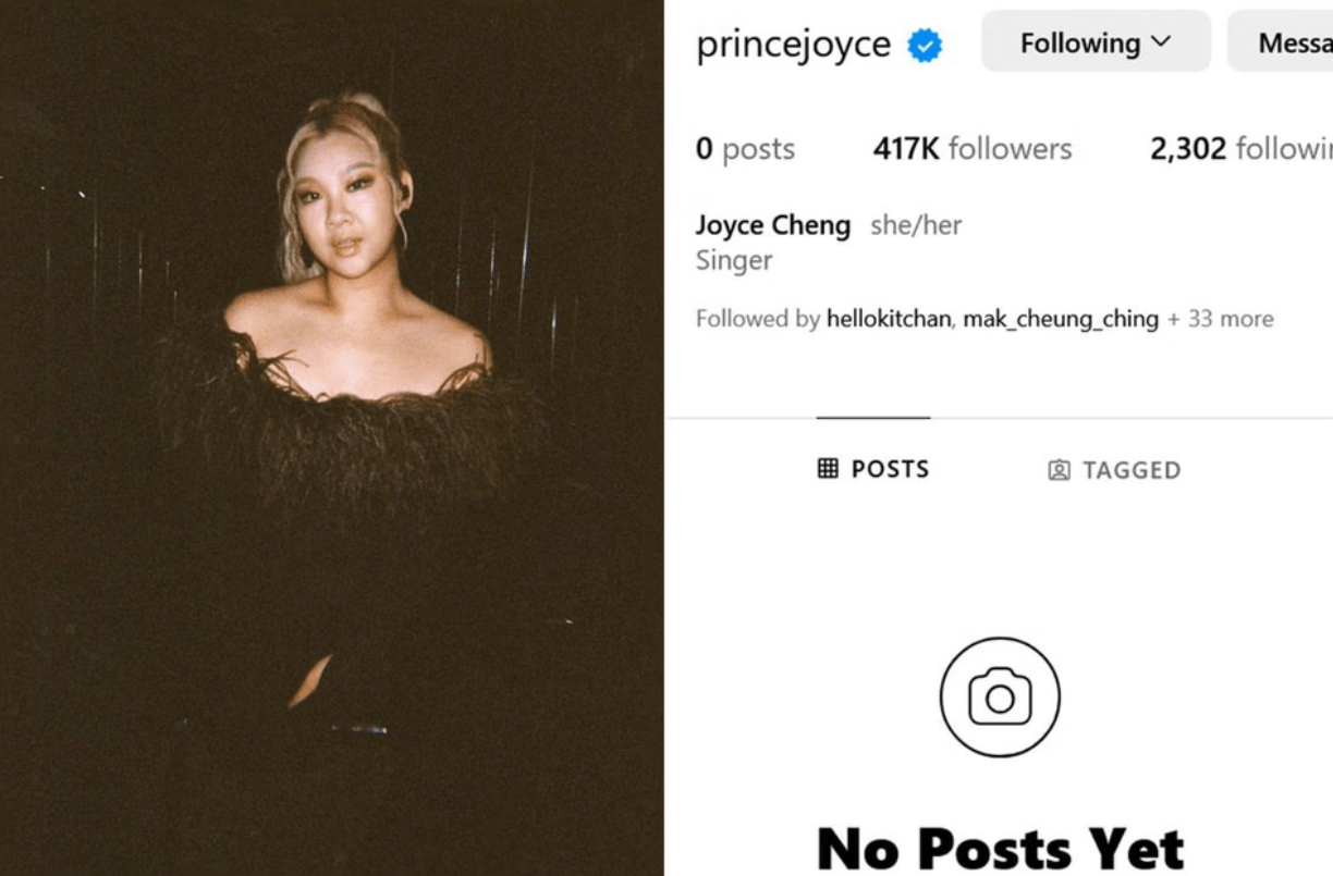 Late HK star Lydia Sum's daughter Joyce Cheng wipes clean social media accounts