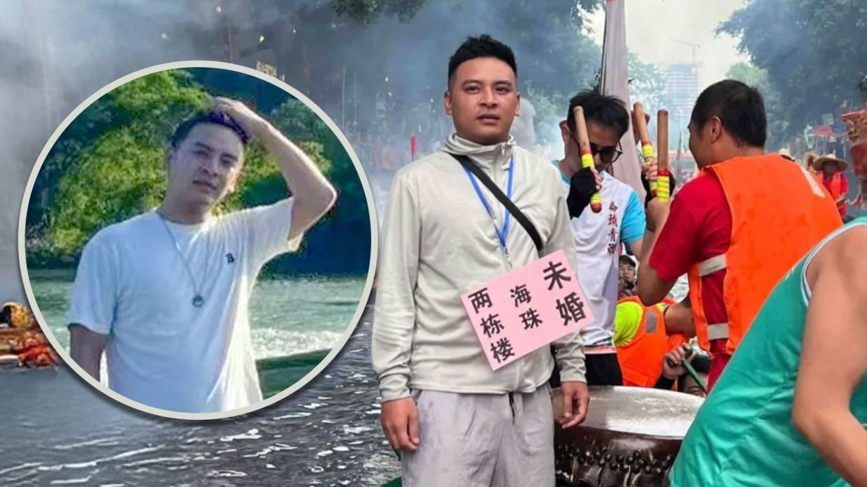 Chinese man dons placard declaring he owns two buildings to attract partner