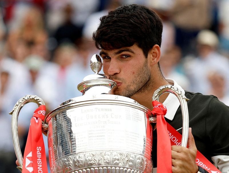 Tennis-Alcaraz seeks Wimbledon hat-trick as Sinner, Djokovic plot dethroning