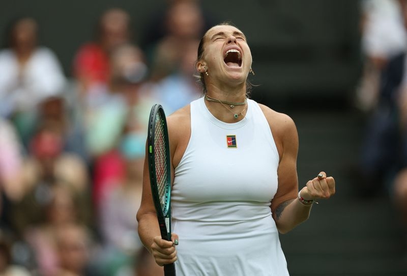 Tennis-Sabalenka sees off Bouzkova to reach Wimbledon third round