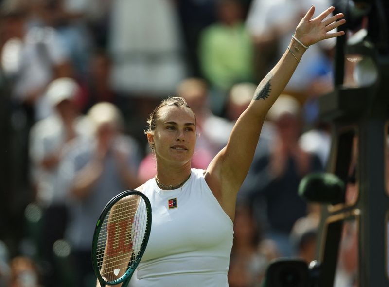 Tennis-Sabalenka still standing at Wimbledon and set for Raducanu challenge
