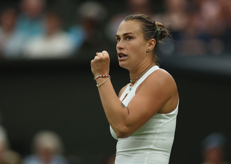 Tennis-Sabalenka passes Mertens test to reach Wimbledon quarter-finals