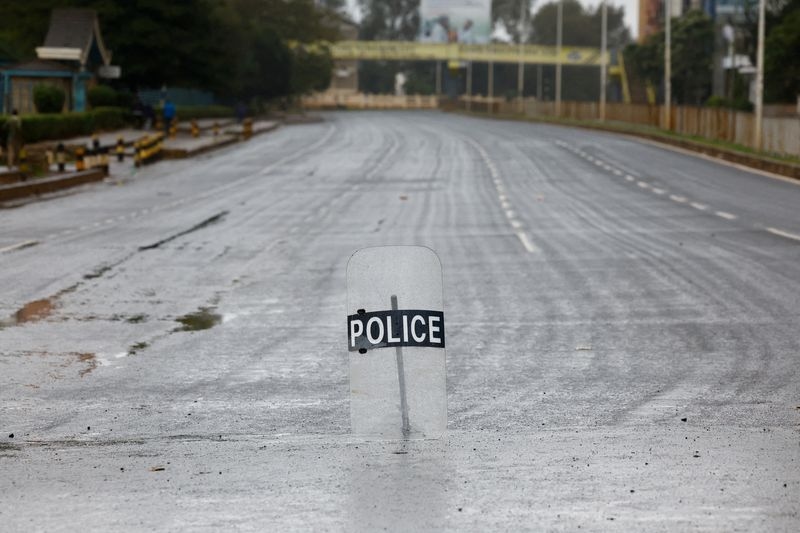 Police block roads to Kenyan capital on anniversary of pro-democracy protests