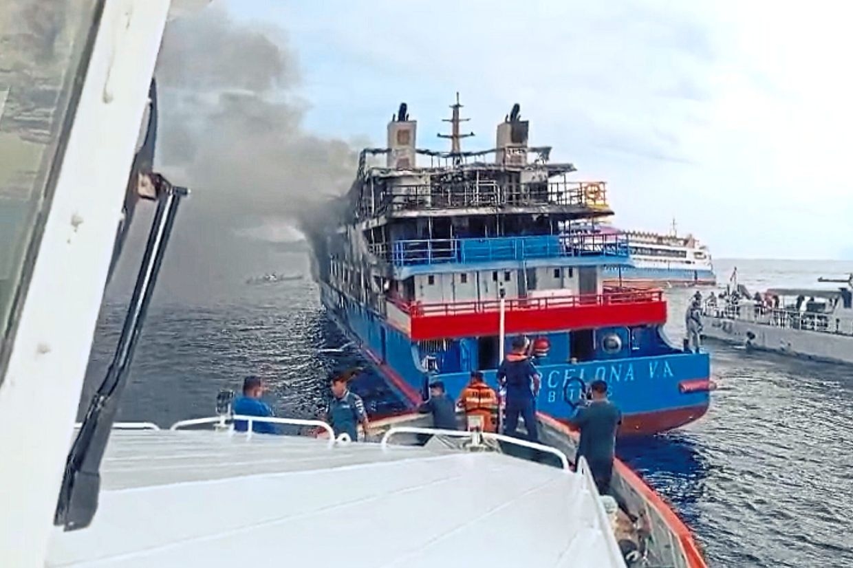 Hundreds escape inferno at sea