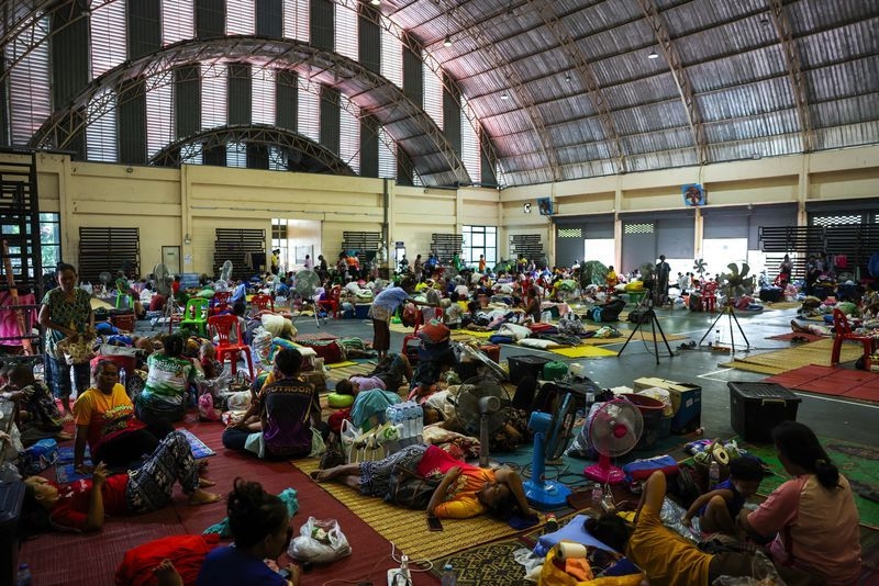 From sports day to shelter: Thai family flees shelling from Cambodia