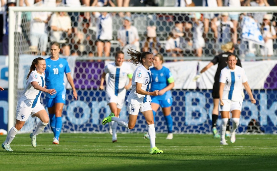 Finland beat 10-woman Iceland 1-0 in Euro 2025 opener