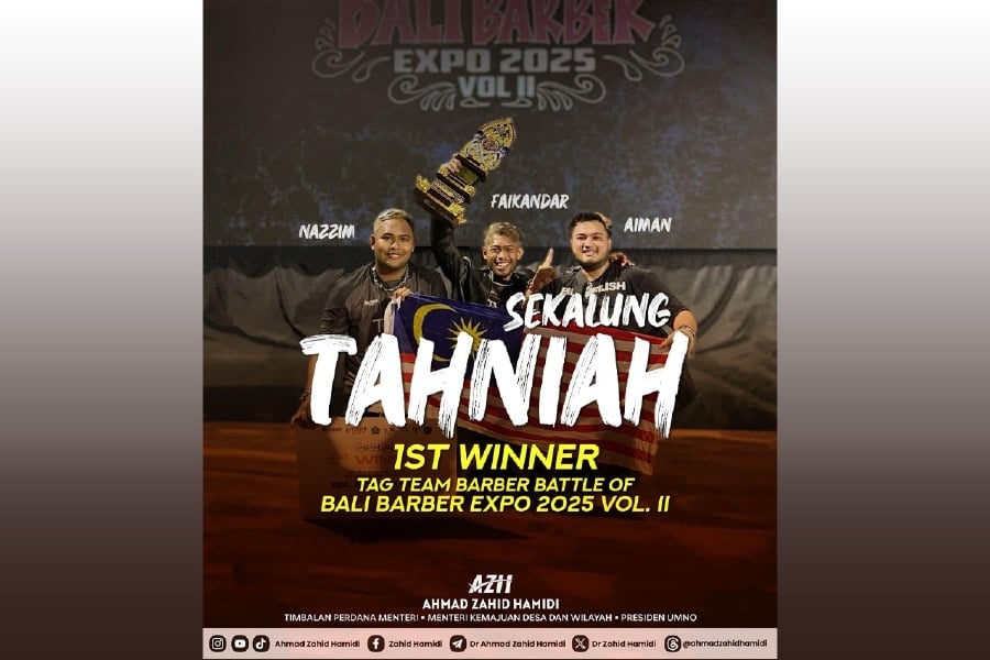 Zahid congratulates M'sian youths for victory at Bali Barber Battle