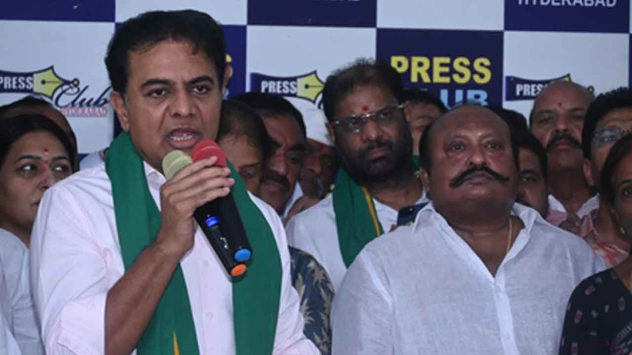 KTR reaches Press Club after accepting CM Revanth Reddy's debate challenge