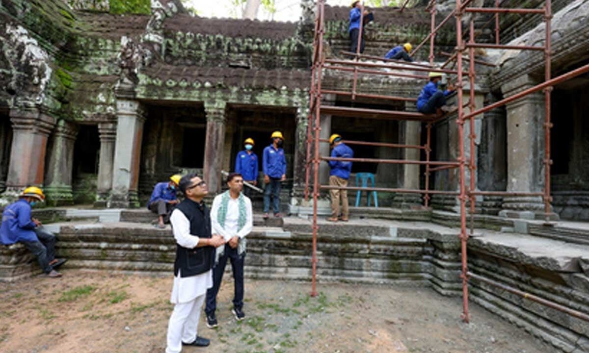 MoS Margherita in Cambodia visits Angkor Wat, highlights India's restoration initiatives
