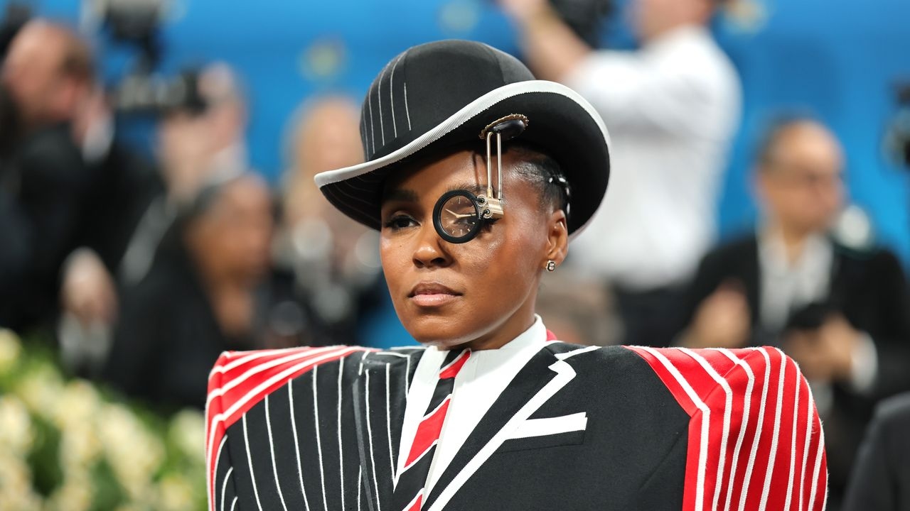 Janelle Monáe's Thom Browne Clock-Monocle Ticks All the Right Boxes at the 2025 Met Gala