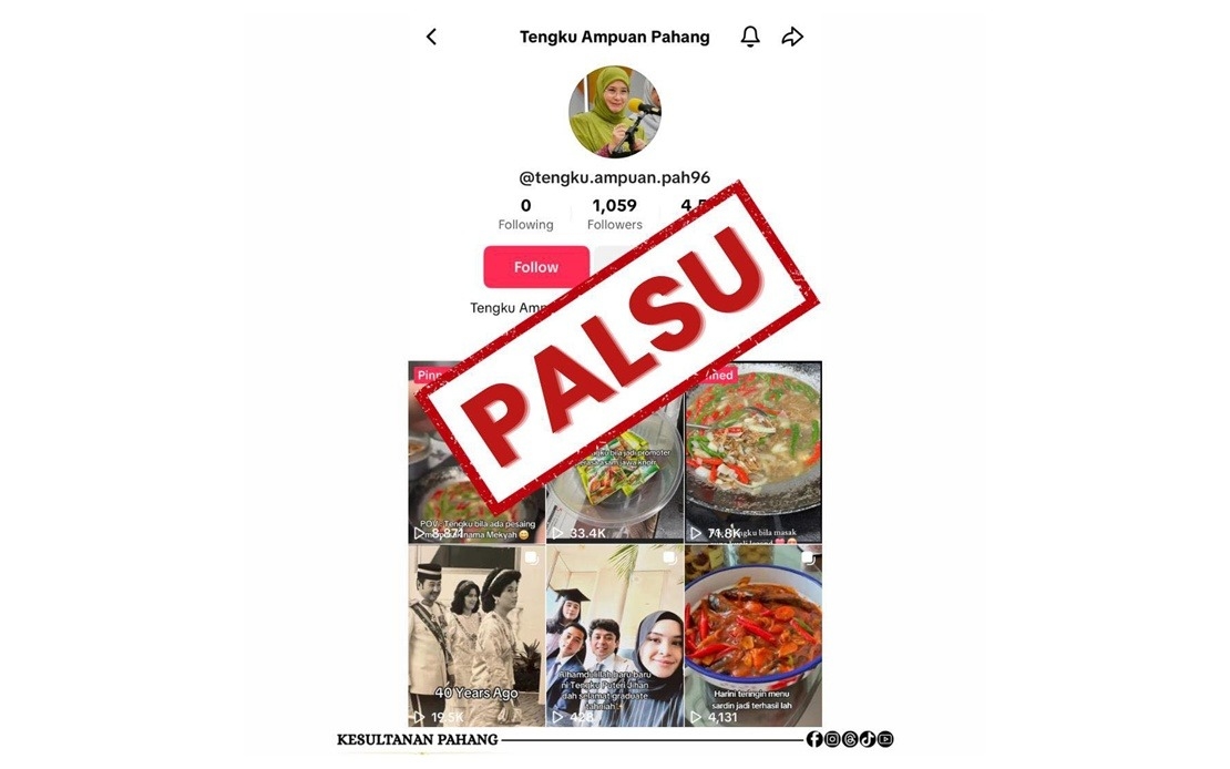 People Cautioned Over Fake TikTok Account Impersonating Tunku Azizah