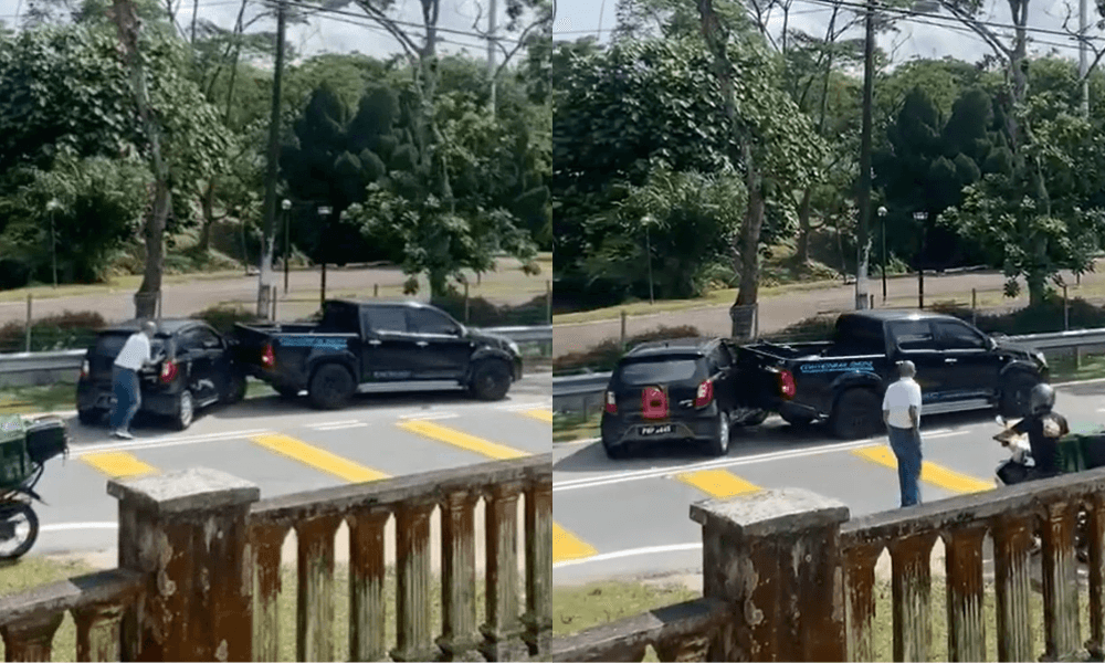 Man arrested after reversing truck into car multiple times in Johor Bahru road rage incident