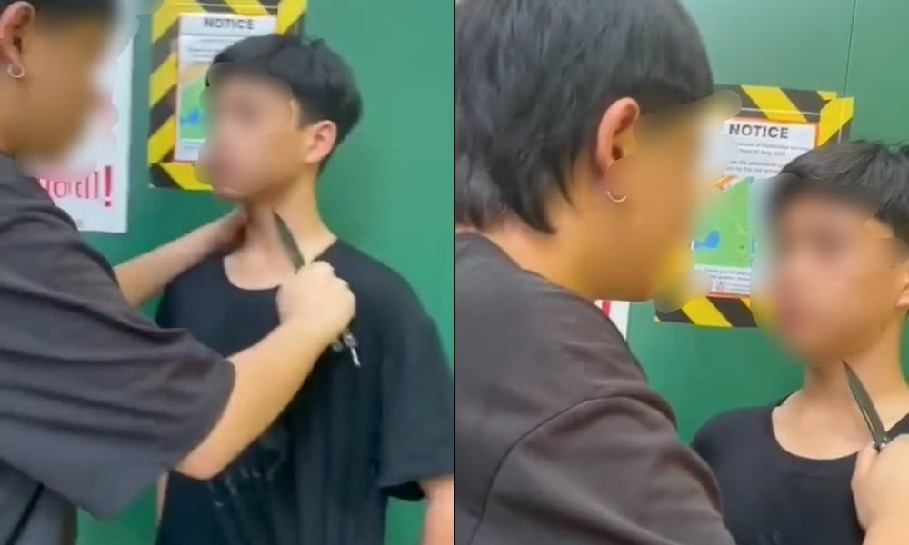 Five teenage boys arrested after knife used in bullying incident caught on video