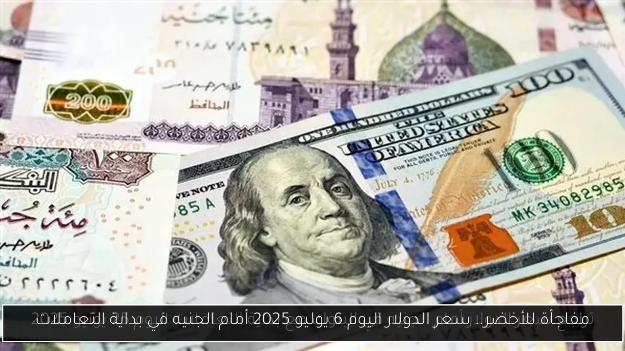 مفاجأة للأخضر.. سعر الدولار اليوم 6 يوليو 2025 أمام الجنيه في بداية التعاملات