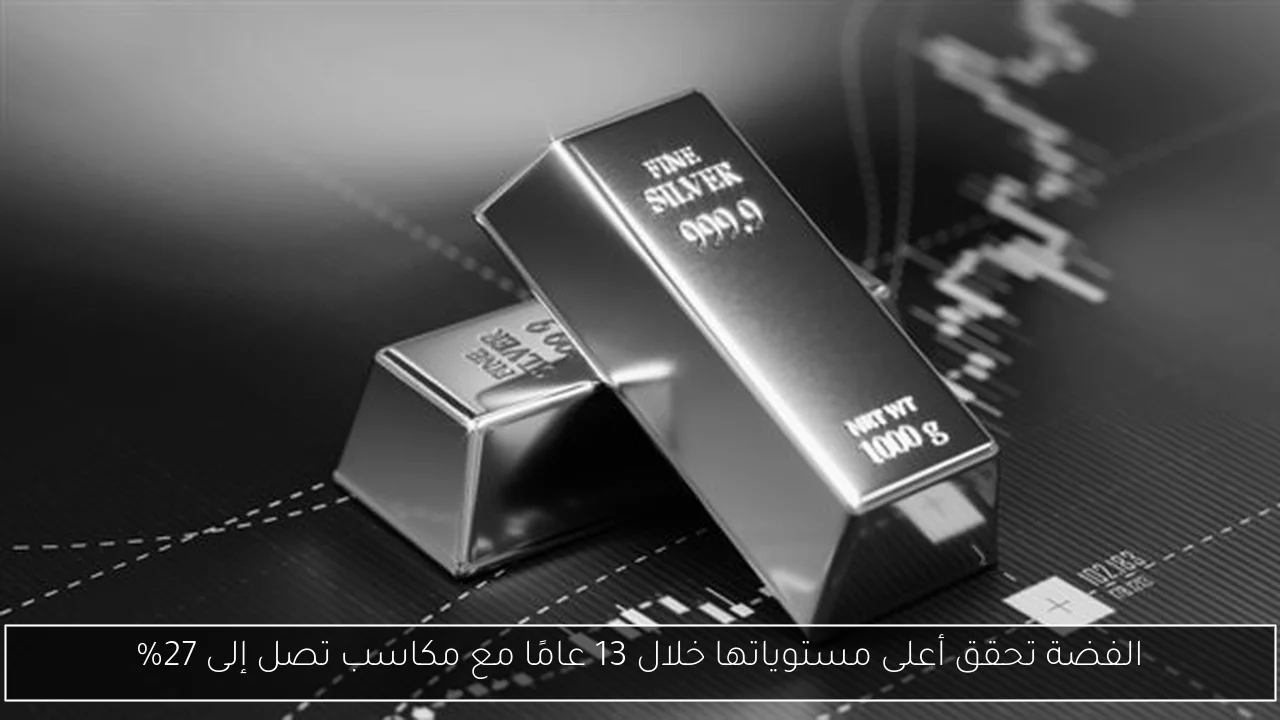 الفضة تحقق أعلى مستوياتها خلال 13 عامًا مع مكاسب تصل إلى 27%