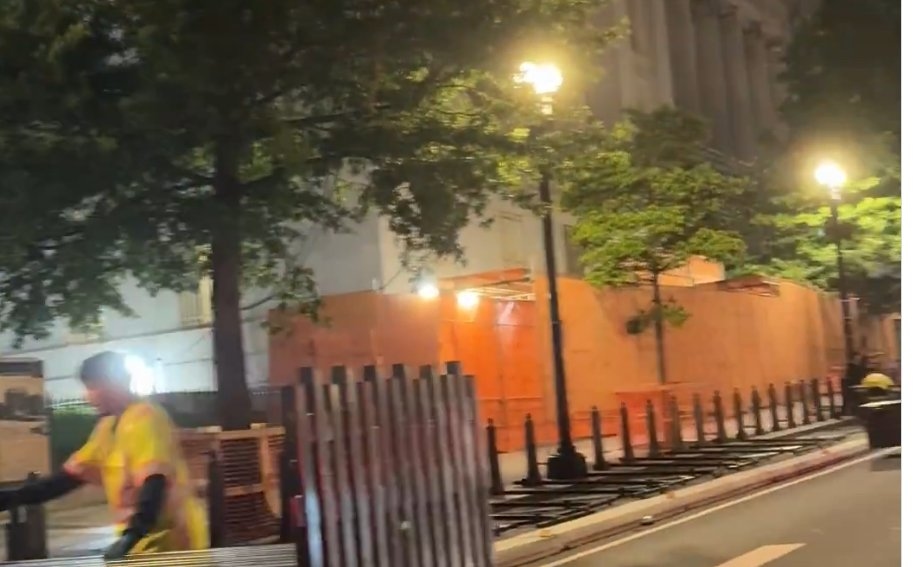 Video: Barricades Installed Outside Treasury and White House Tonight