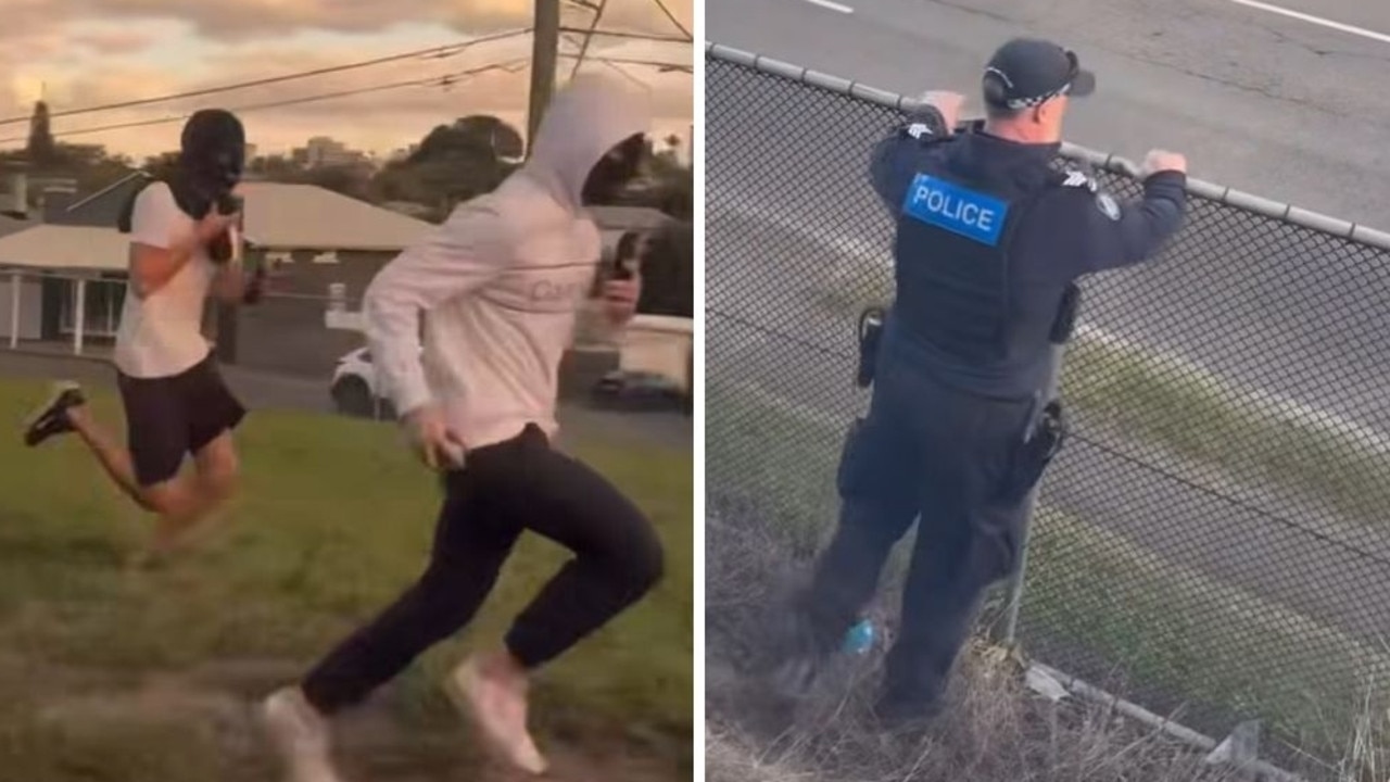 Logan graffiti video shows train vandals fleeing police at Newmarket Station