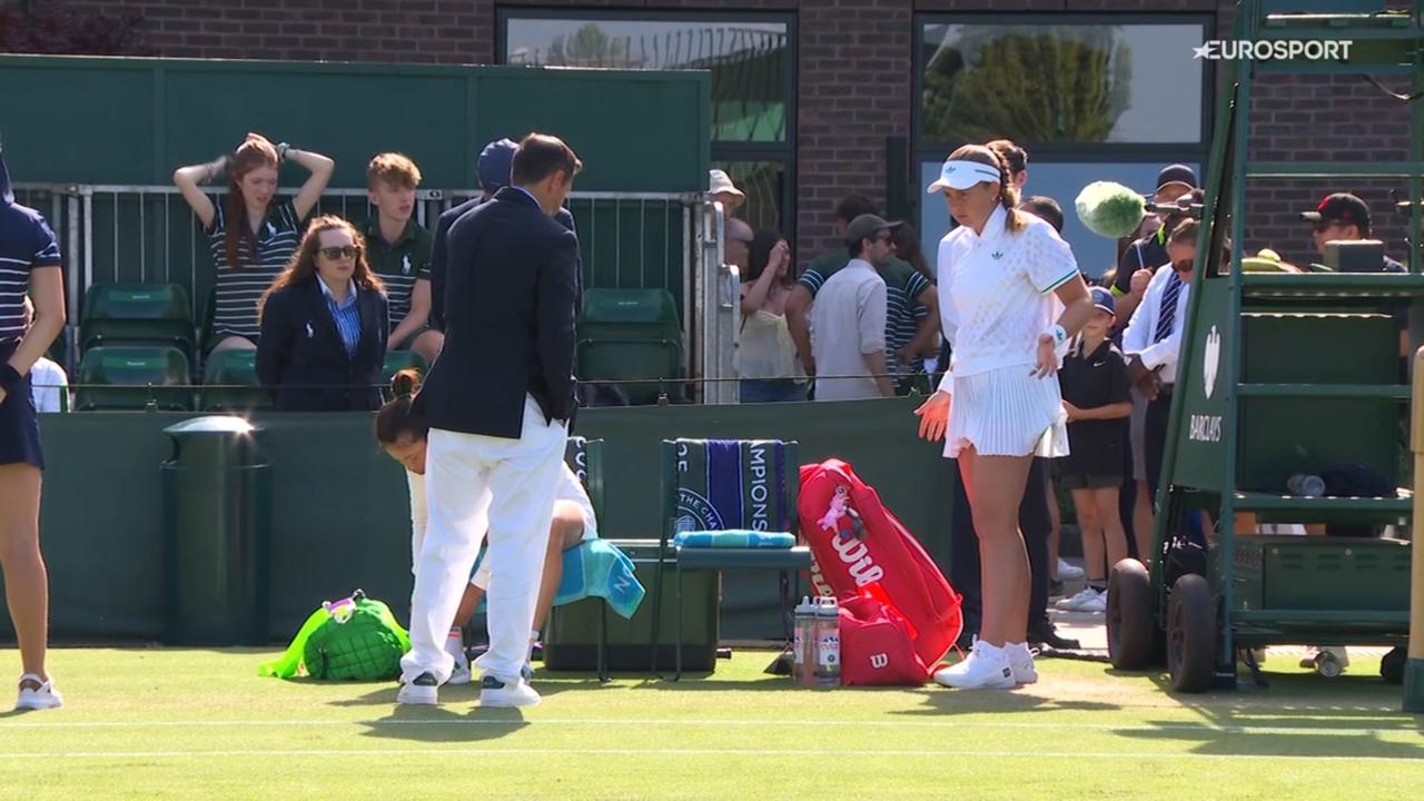 Tennis star lifts up skirt after tense stand-off with Wimbledon official