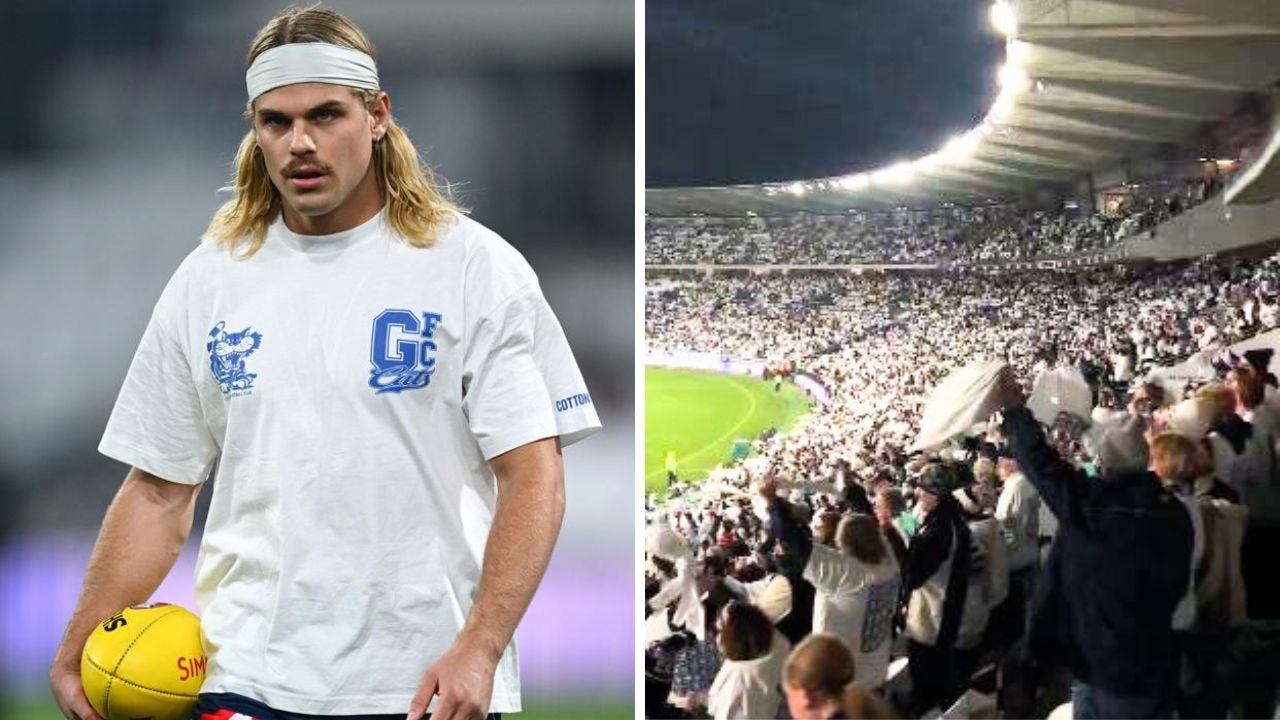 AFL world roasts Geelong Cats T-shirt stunt in Patrick Dangerfield 350th against Brisbane Lion at GMHBA Stadium