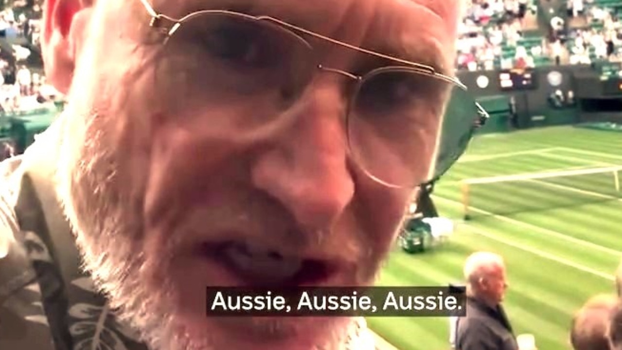 Dave Hughes sprays English fan at Wimbledon