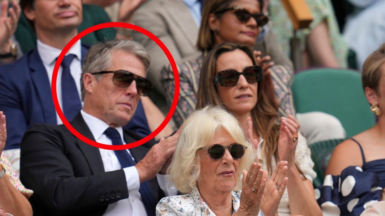 Hugh Grant falls asleep inside royal box near Queen Camilla during Wimbledon appearance