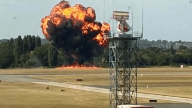 Light aircraft crashes and explodes into fireball seconds after take off from Southend Airport in Essex, United Kingdom