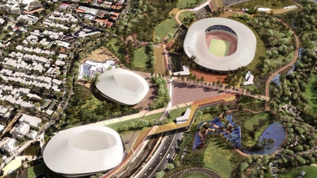 Leaked documents show $3.7bn Olympic stadium will be built in Victoria Park as Queensland Rail proposes new train station