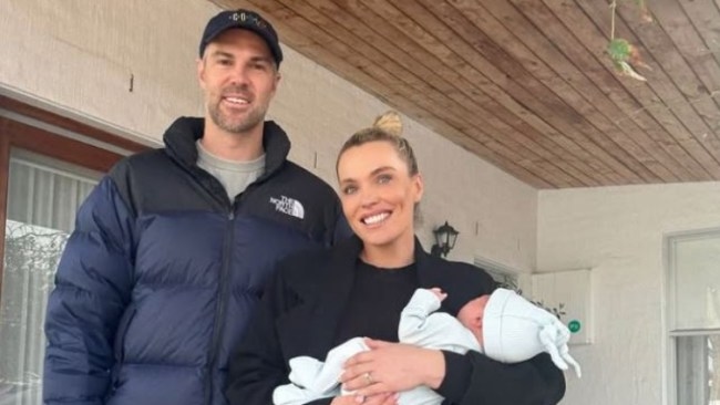 TV presenter Abbey Holmes to return to Seven's AFL coverage after welcoming first son via C-section just seven weeks ago