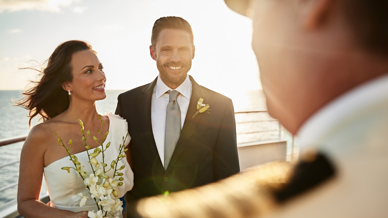 Three Aussies a day celebrate their wedding aboard Princess Cruises' Love Boat