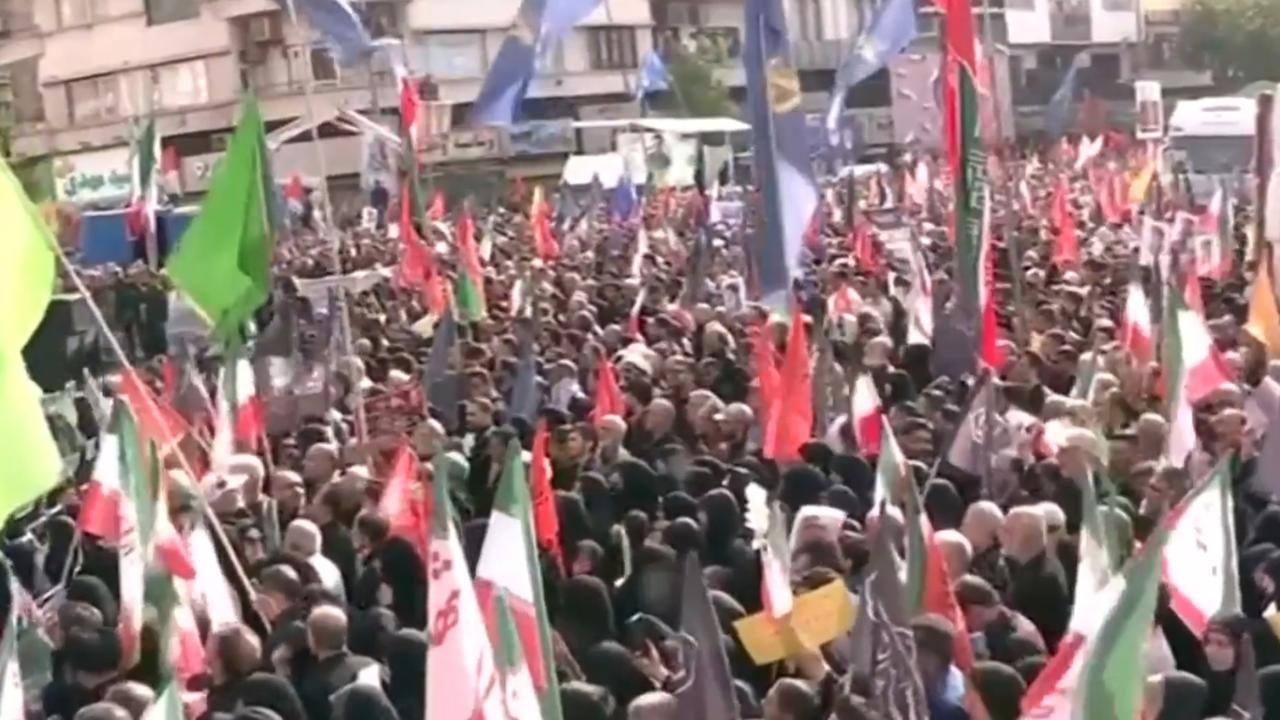 Thousands gather for funeral for Iran leaders killed in Israel conflict