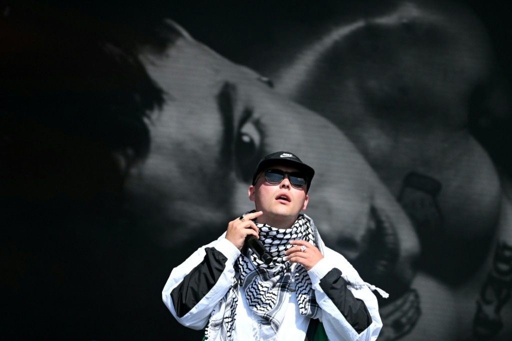 Irish rappers Kneecap perform controversial Glastonbury set
