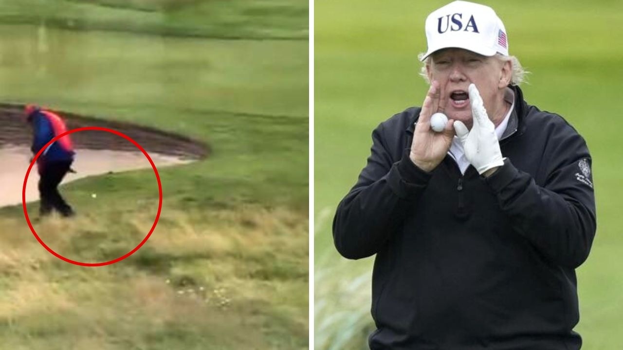 Three-second clip exposes Donald Trump's cheating on Scottish course