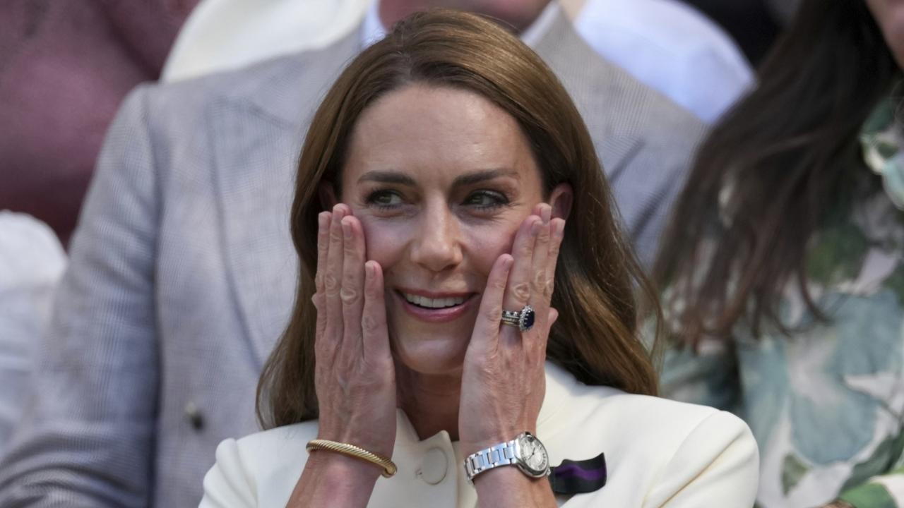 Princess Kate appears in the Royal Box to cheering crowds for Wimbledon women's final