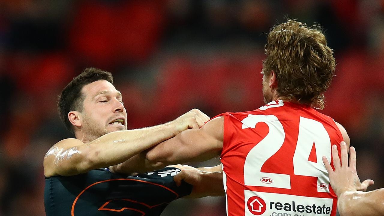 AFL clears Toby Greene over controversial kick at Rampe's groin