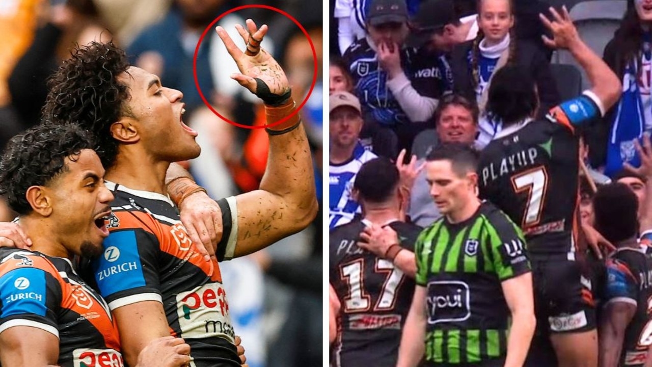 NRL world up in arms over offensive secret gesture known as the ‘Khod' as Tigers embarrass Bulldogs