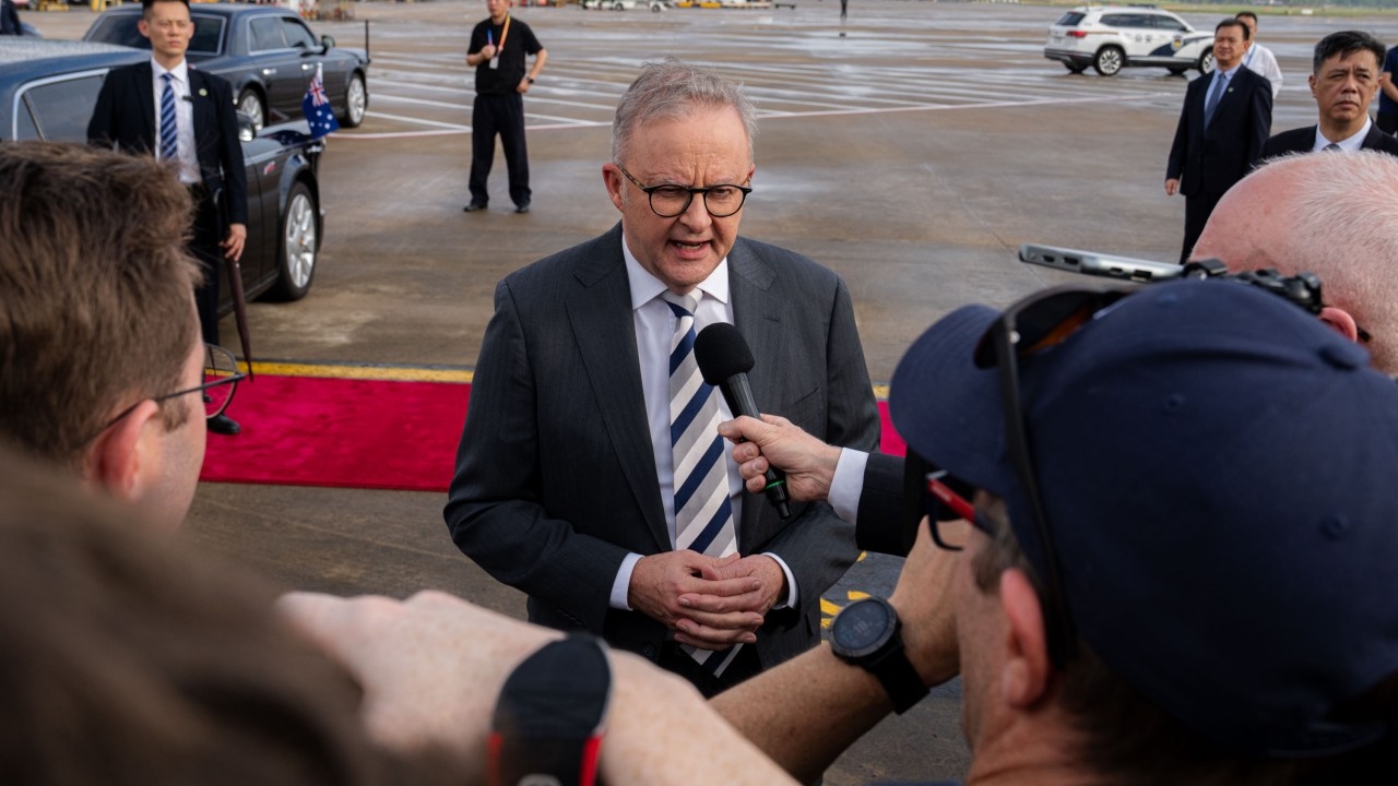 Anthony Albanese has landed in China to strengthen 'economic partnership' as US pushes Australia to outline Taiwan conflict role