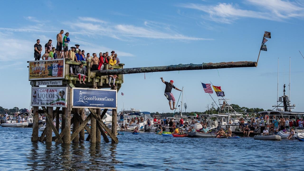 Massachusetts holds annual Greasy Pole Contest