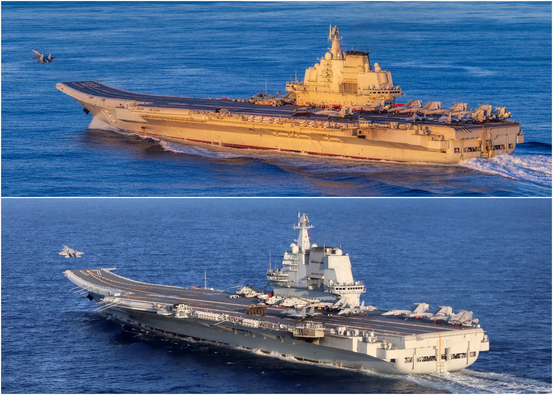 China Releases Photos of Aircraft Carriers Beyond First Island Chain