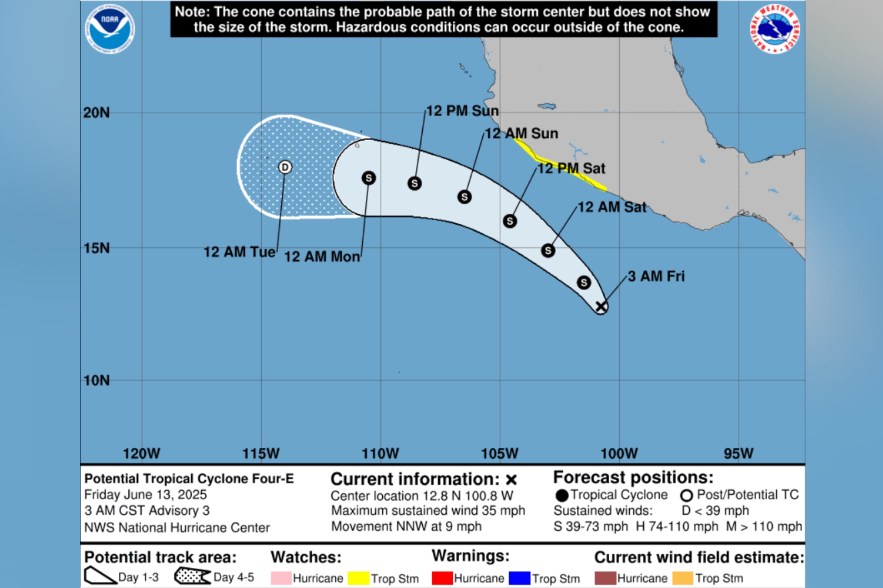Map Reveals Path of Potential Tropical Storm Dalila