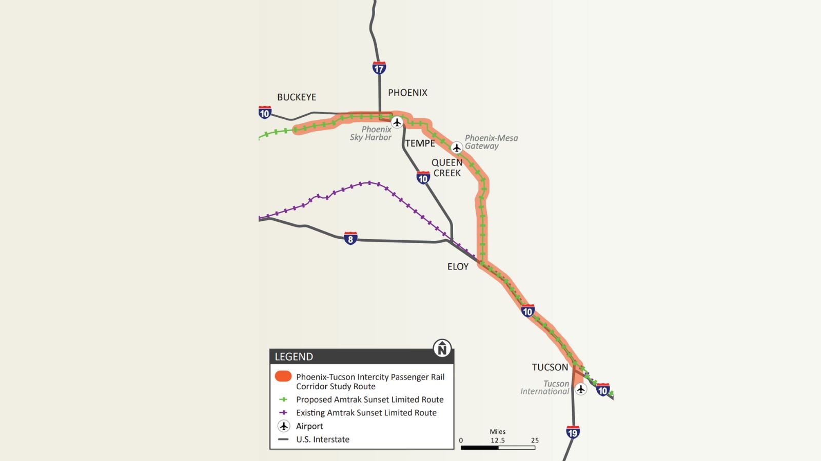 Map Shows Arizona Rail Project After Federal Approval