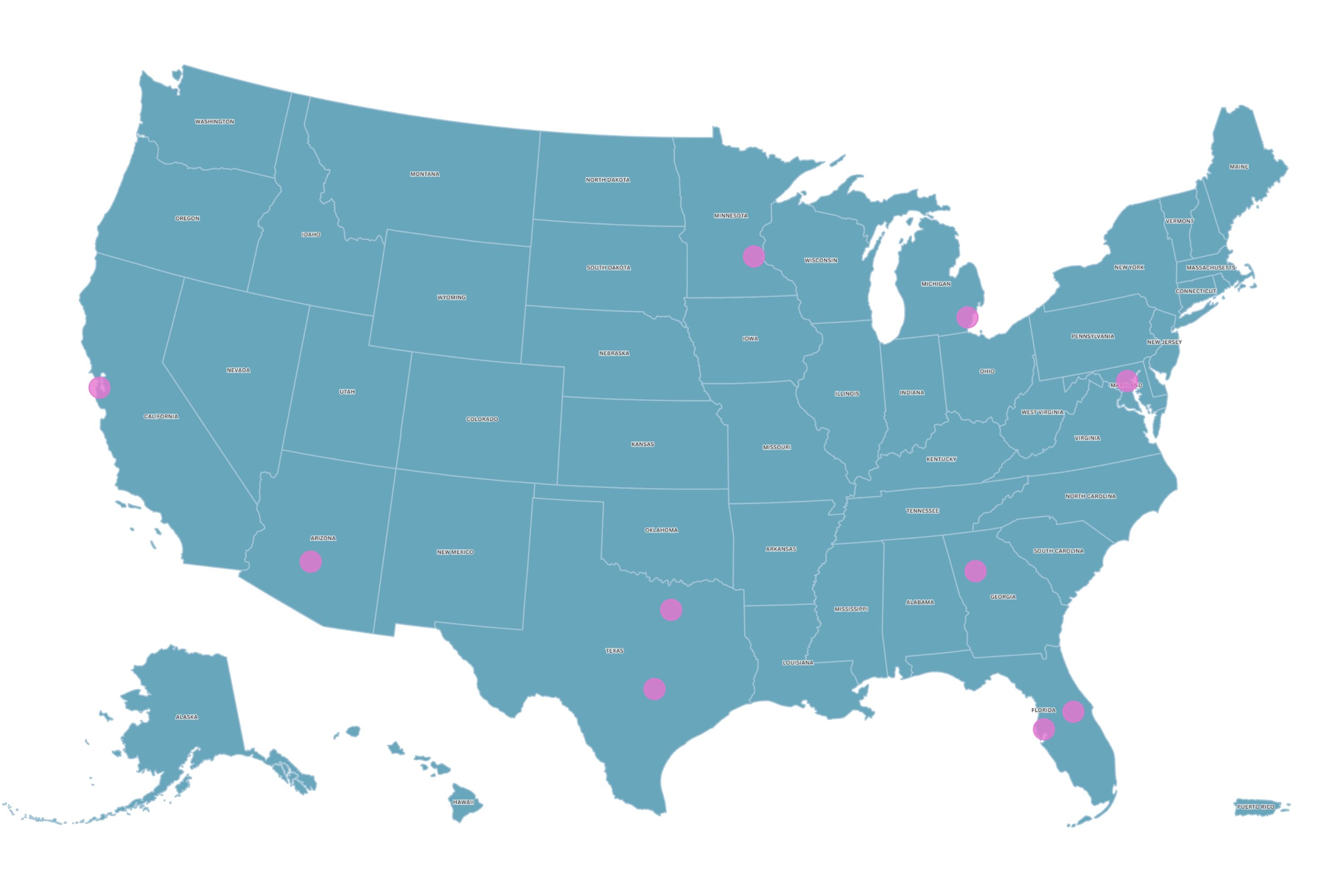 Map Shows States With the Best Major Airports in the U.S.