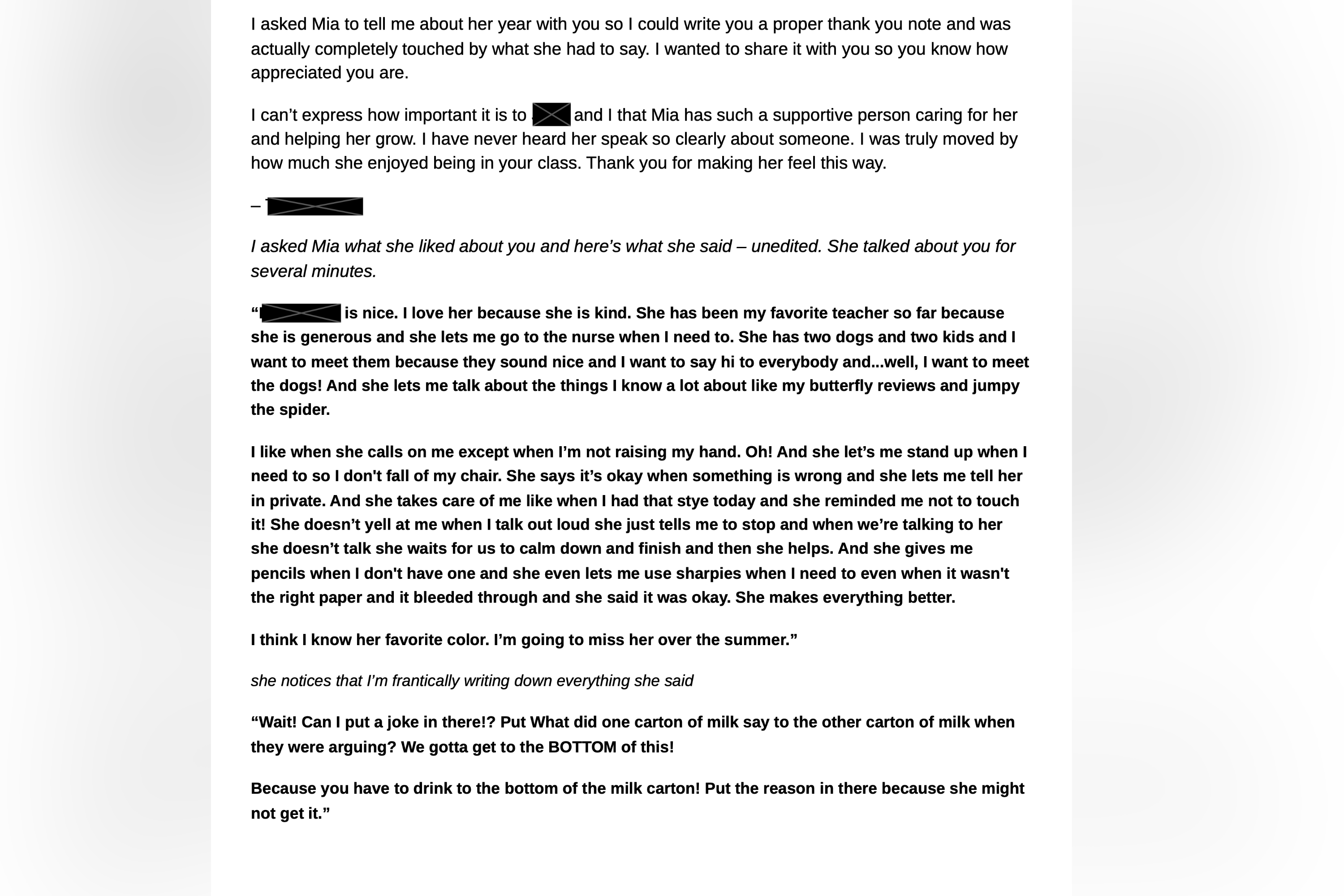 Mom Asks Daughter What She Likes About 2nd Grade Teacher—Answer Goes Viral