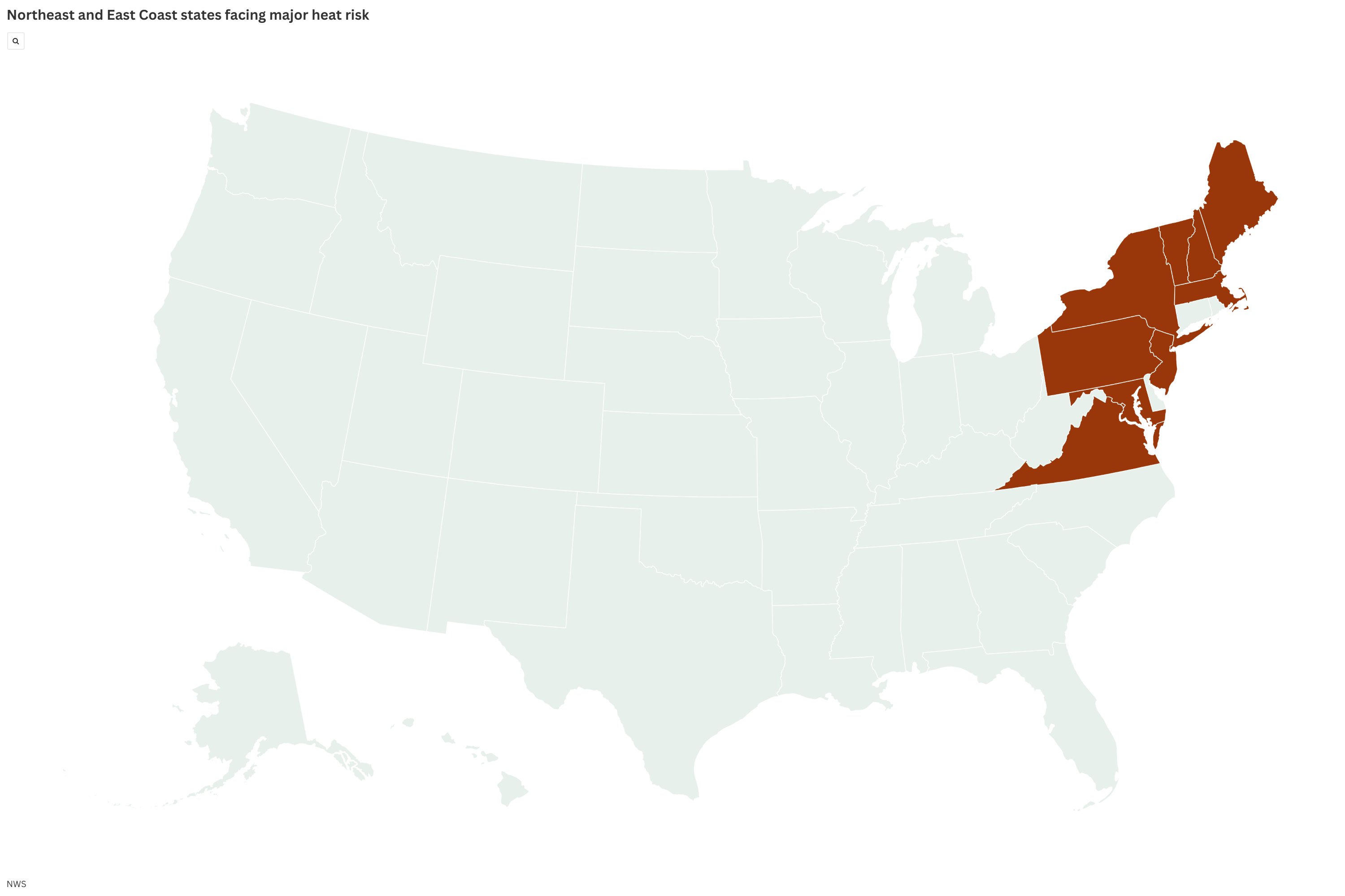 Map Shows States Facing Major Heat Risk