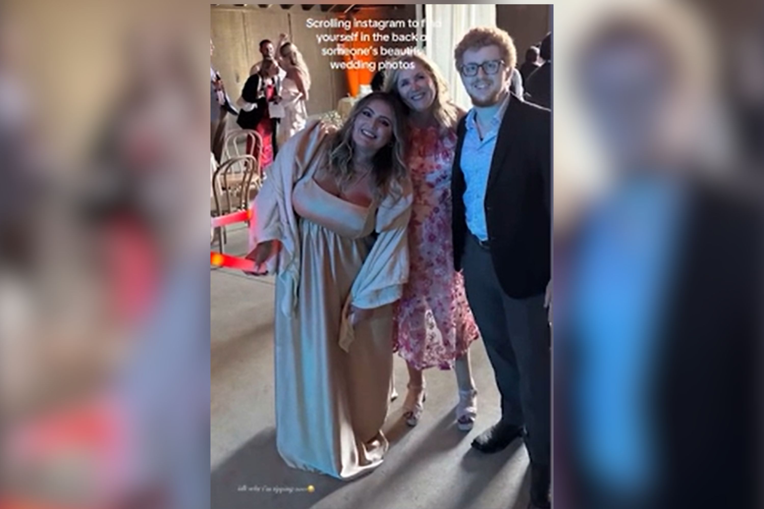 Bridesmaid Looks at Wedding Pictures—Can't Believe What's in the Background
