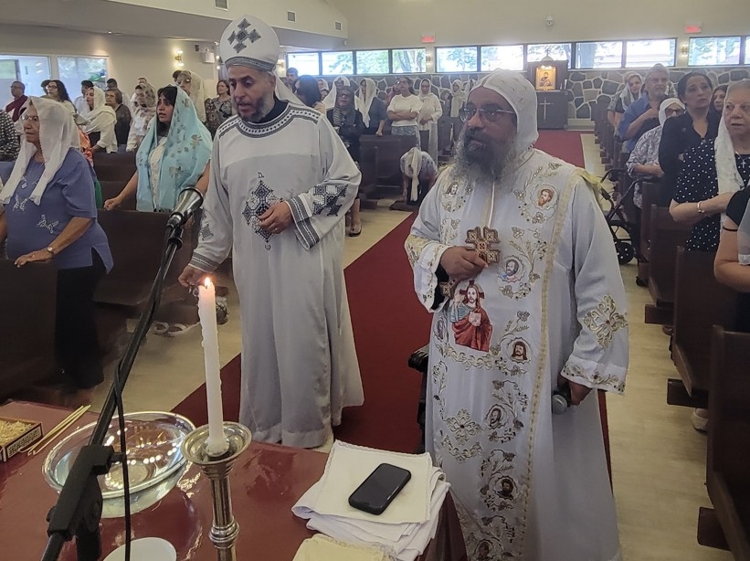 Bishop Boulos liturgy on feast of St Peter and St Paul in Pointe-Claire, Canada