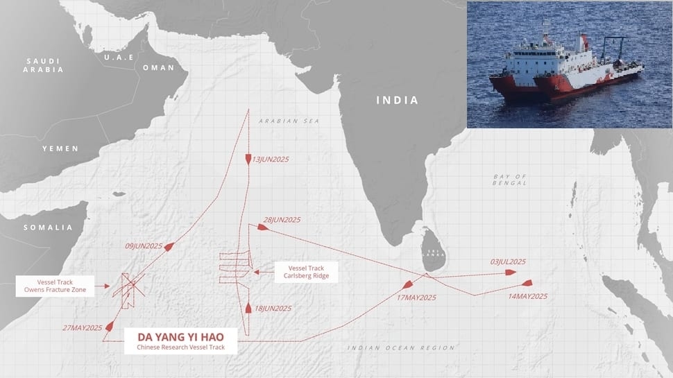 Chinese ‘Spy' Vessel Conducts 51-Day Surveillance Mission In Indian Ocean and Arabian Sea: OSINT Expert